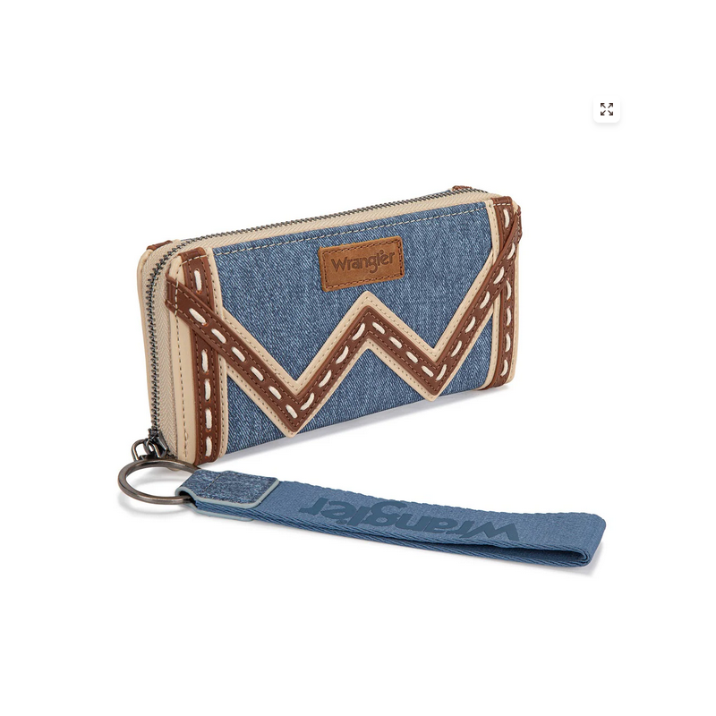 Wrangler Western Chevron Contrast Stitch Wallet -Jean