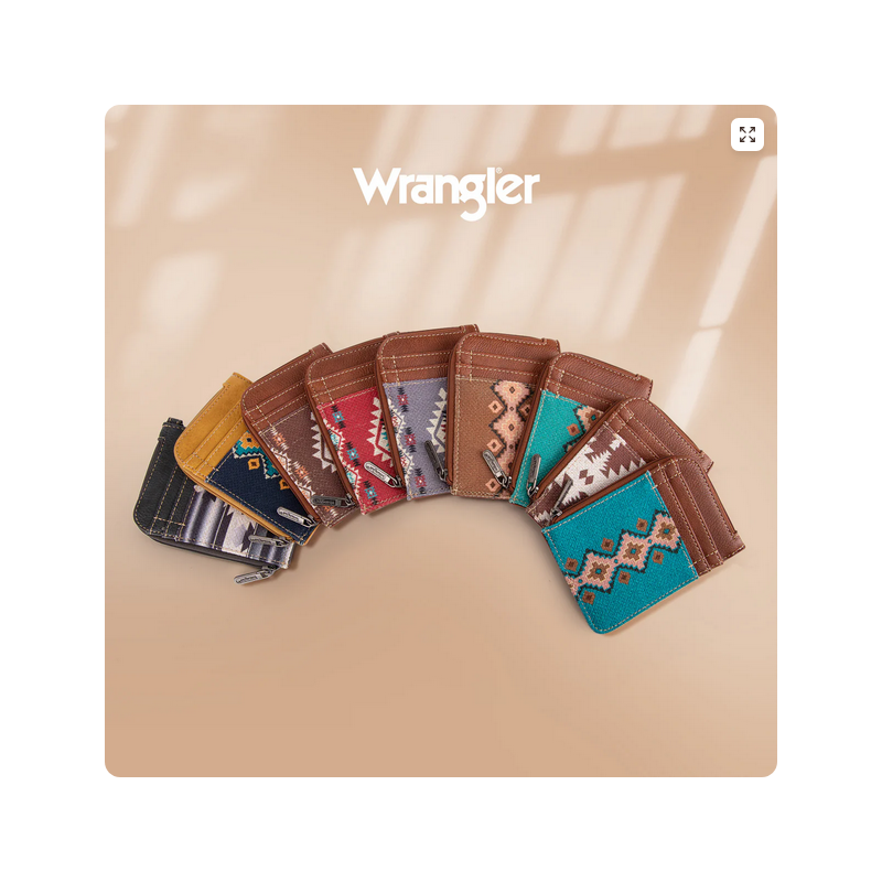 Wrangler Southwestern Art Print Mini Zip Card Case