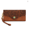 Montana West Tooled Floral Turquoise Wristlet Wallet