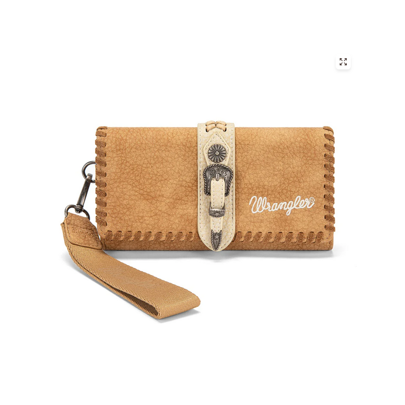Wrangler Western Buckle RFID Wallet - Brown