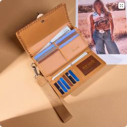 Wrangler Western Buckle RFID Wallet - Brown