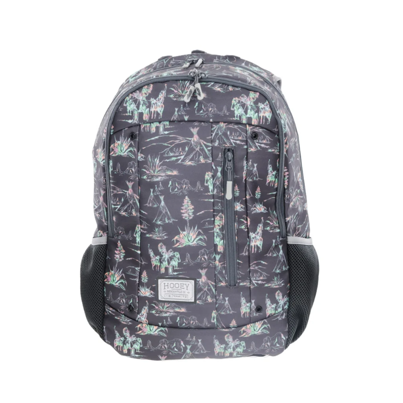 Hooey "Rockstar" Backpack- Grey Western Print