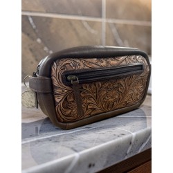 Tooled Leather Toiletry Case