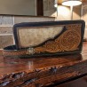 Tooled Leather and Cowhide Toiletry Case