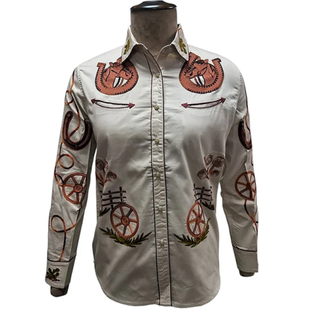 American Darling Embroidered Cotton Twill Shirt