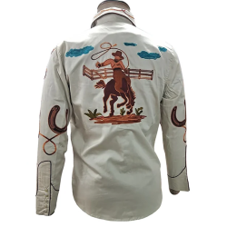 American Darling Embroidered Cotton Twill Shirt