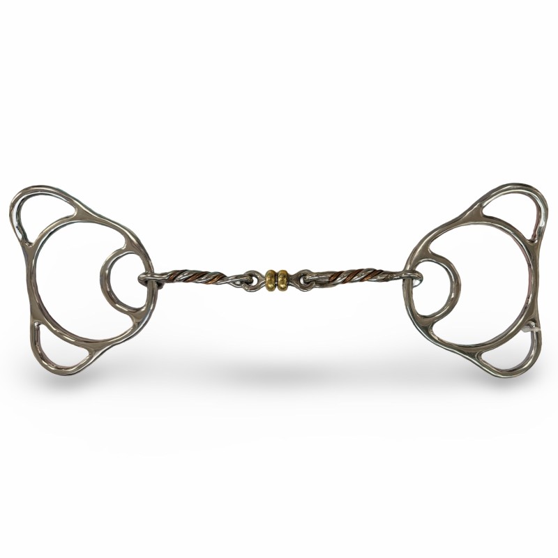 Schulz Equine Locked Teddy Bear Snaffle twisted beaded dogbone
