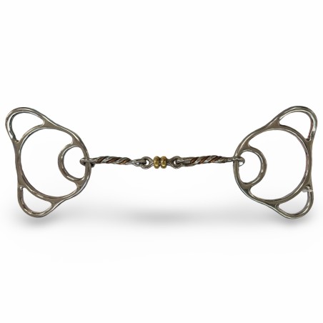 Schulz Equine Locked Teddy Bear Snaffle twisted beaded dogbone