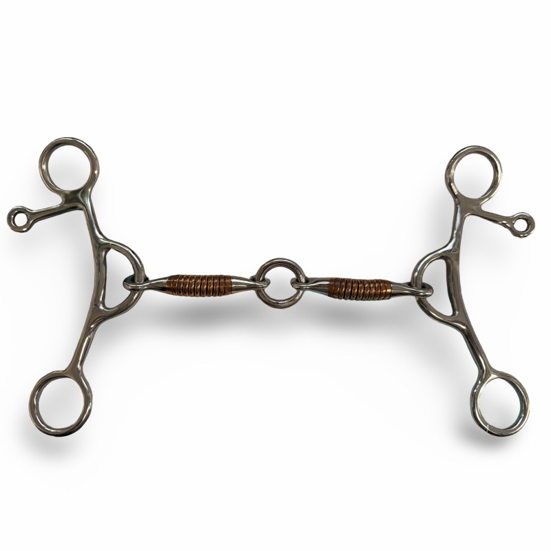 Schulz Equine Med Shank curb setback copper with life saver