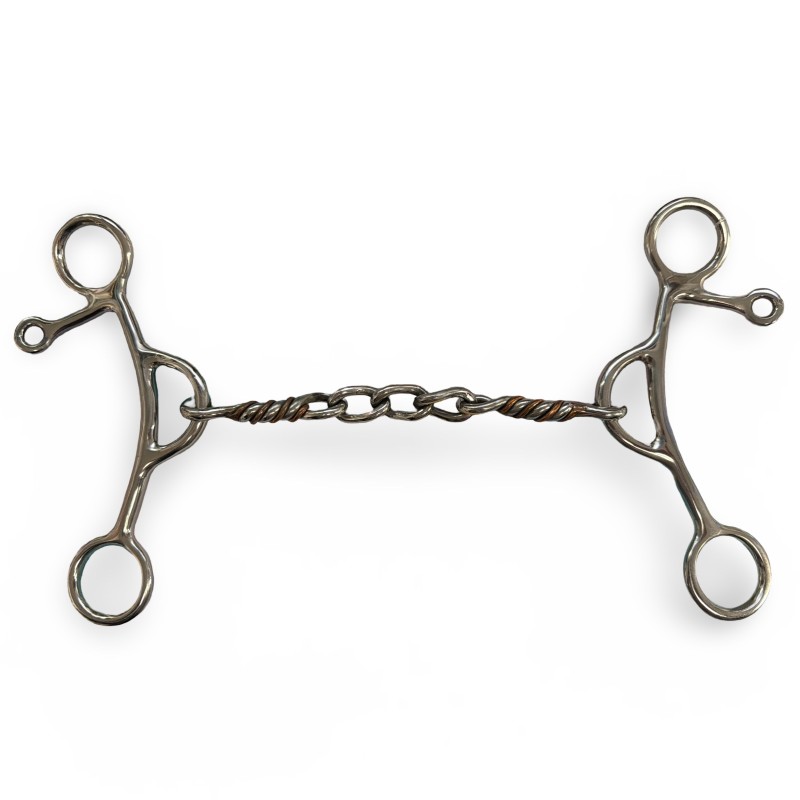 Schulz Equine Med Shank curb setback center chain with a twist