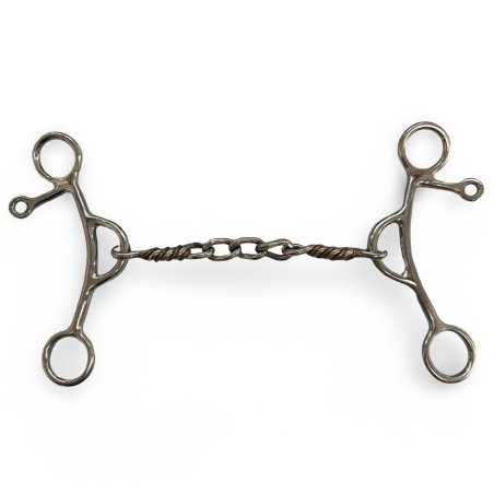 Schulz Equine Med Shank curb setback center chain with a twist