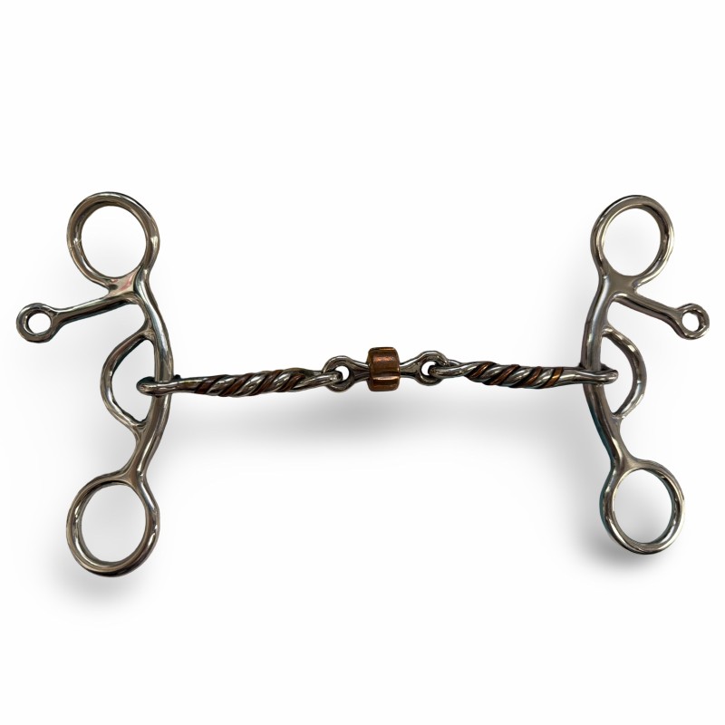 Schulz Equine Small shank curb setback twisted roller
