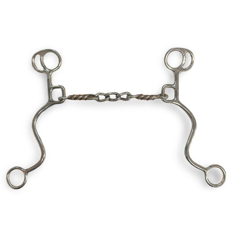 Schulz Equine Sweepback long shank center chain with a twist