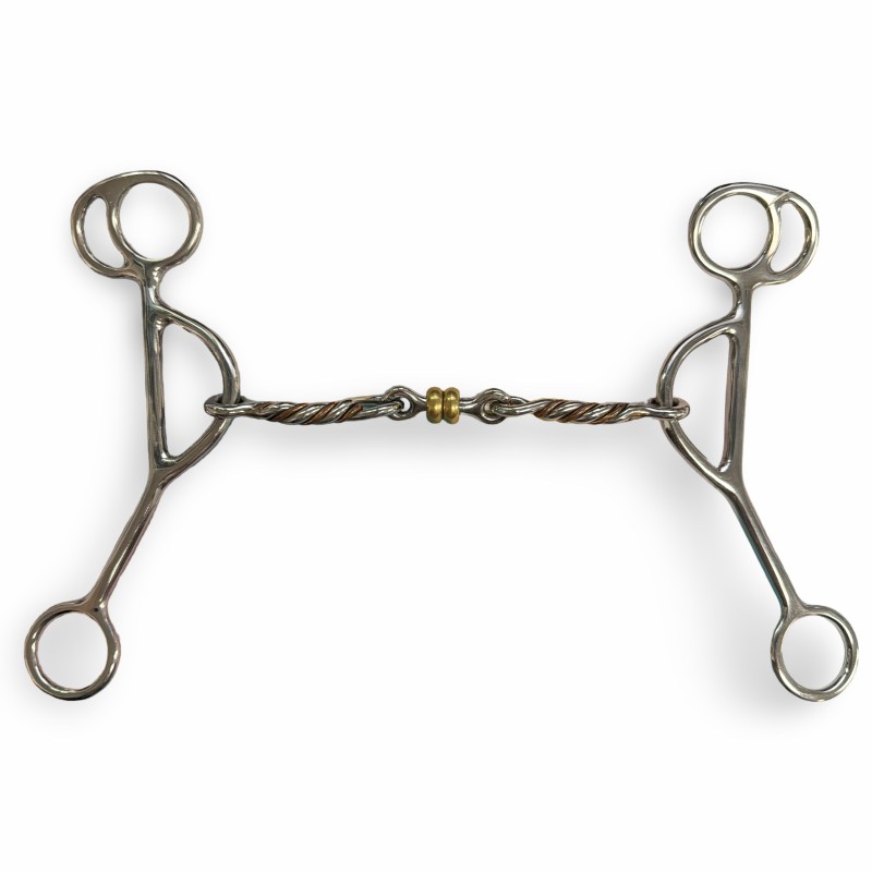 Schulz Equine Long shank reverse gag twisted beaded dog bone
