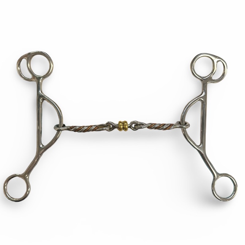 Schulz Equine Med shank reverse gag beaded dog bone