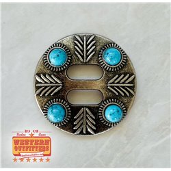 Turquoise Stone Slotted Concho