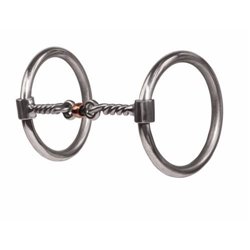 Professional's Choice O Ring Twisted Wire Dogbone Snaffle Bit