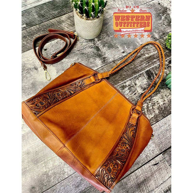 American Darling ADBG1236G Wallet Hand Tooled Genuine Leather Women Bag Western Handbag Purse