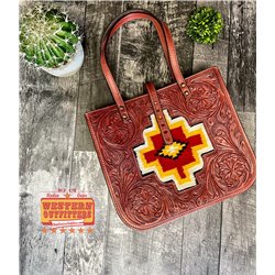 American Darling Tooled Leather Aztec Purse