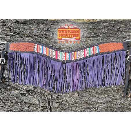 Leopard Serape Tripping Collar with Fringe
