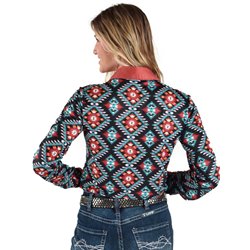 Cowgirl Tuff Pullover Button down shirt: Colourful Aztec