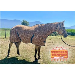 Cheetah Print Fleece Cooler with Attached Neck