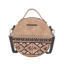 Montana West Aztec Tooled Collection Crossbody Circle Bag