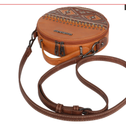 Montana West Aztec Tooled Collection Crossbody Circle Bag