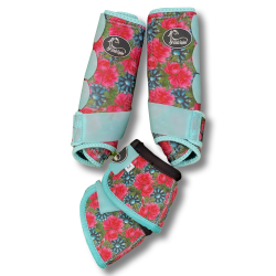 Schulz Equine 2 Pack Turquoise Flower Sports Boots