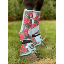 Schulz Equine Turquoise Flower Bell Boots