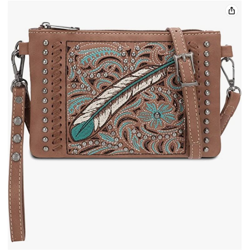 Aztec Feather Crossbody Bag