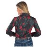 Cowgirl Tuff Pullover Button Up: Black Rose