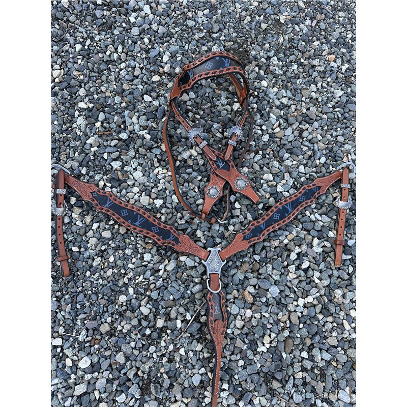 Designer Holo Headstall and Breast Collar Set