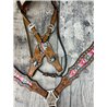 Turquoise Floral Headstall and Breast Collar Set