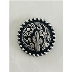 Antique Silver Cactus Concho Saddle Pack