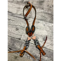 Coral Mohair Headstall