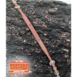 Turquoise Buck Stitch Thin Wither Strap