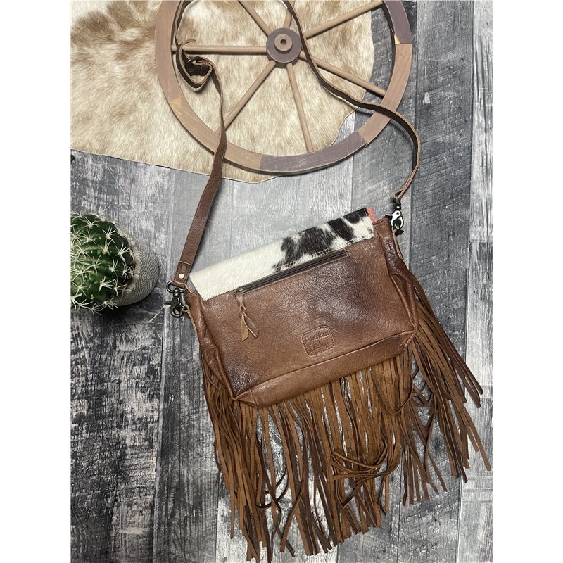 TOTeM Leather Fringe Shoulder Bag White - TOTeM Salvaged