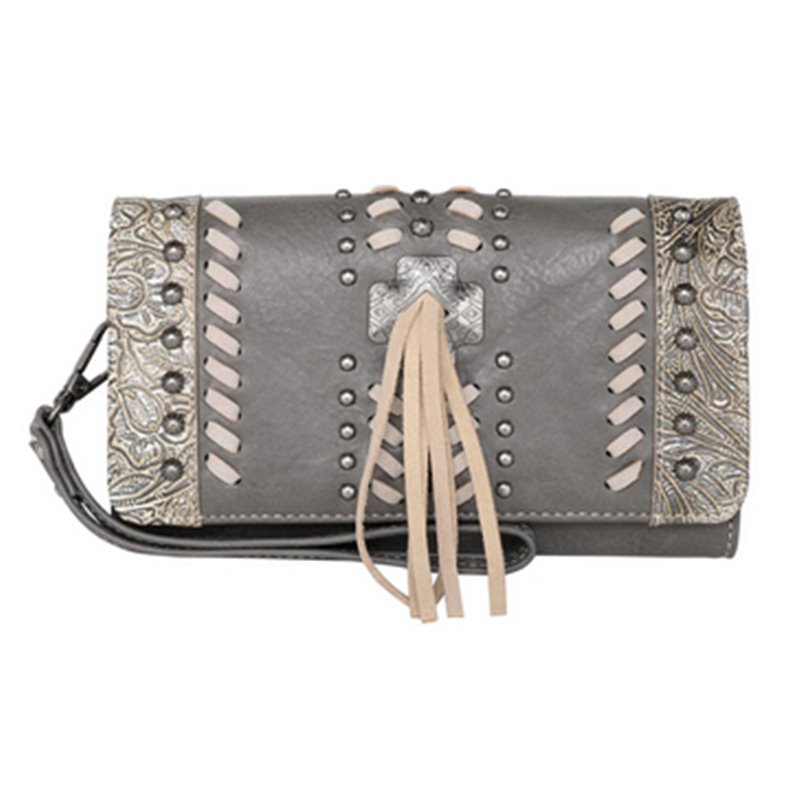 tana West Concho Collection Wallet - Grey