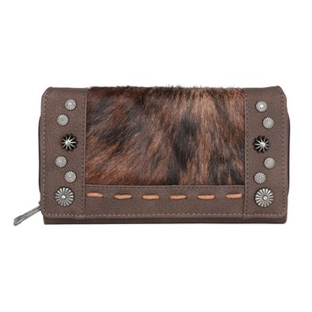 Trinity Ranch Hair-On Cowhide Collection Wallet - Coffee