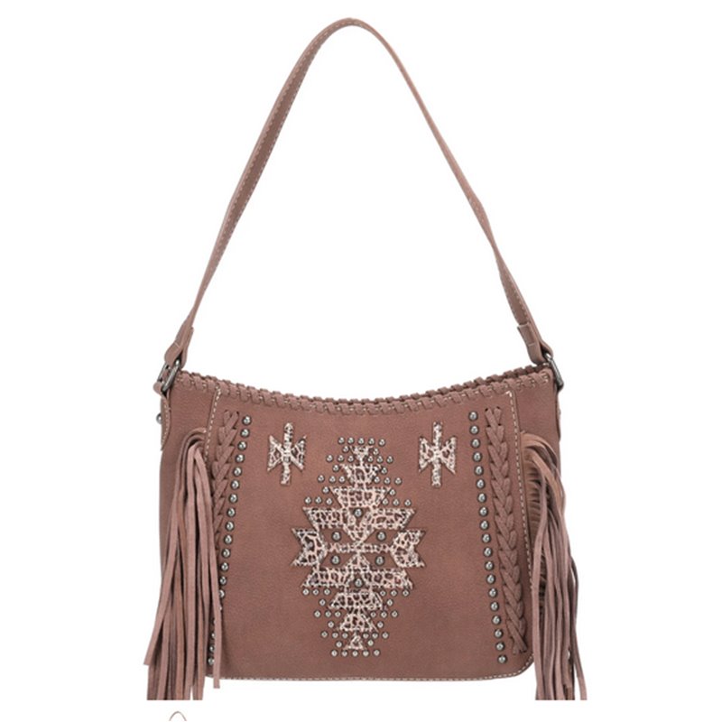 Montana West Aztec Collection Concealed Carry Hobo - Brown