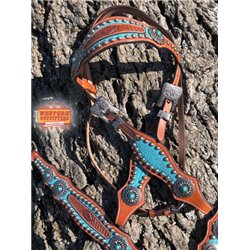 Silverado Turquoise Headstall and Breast Collar Set