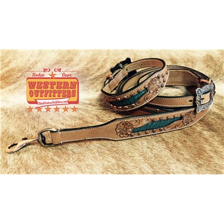 Tombstone Beaded Dog Collar and Matching Leash Size S (11 to