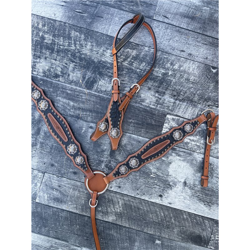 Black Silverado Headstall & Breast Collar Set