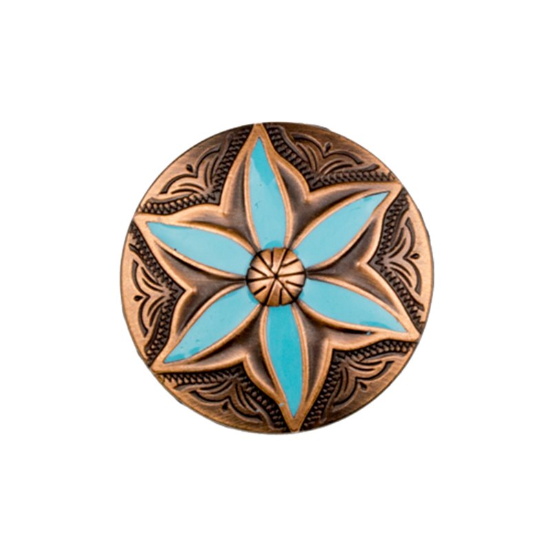Copper Turquoise Flower Concho