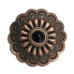 Antique Bronze Sunburst Concho : Black