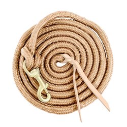 Nylon Lead Rope with Leather Popper: Tan