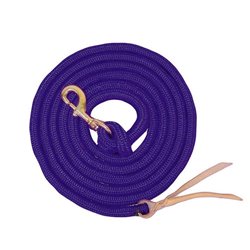 Nylon Lead Rope with Leather Popper: Purple